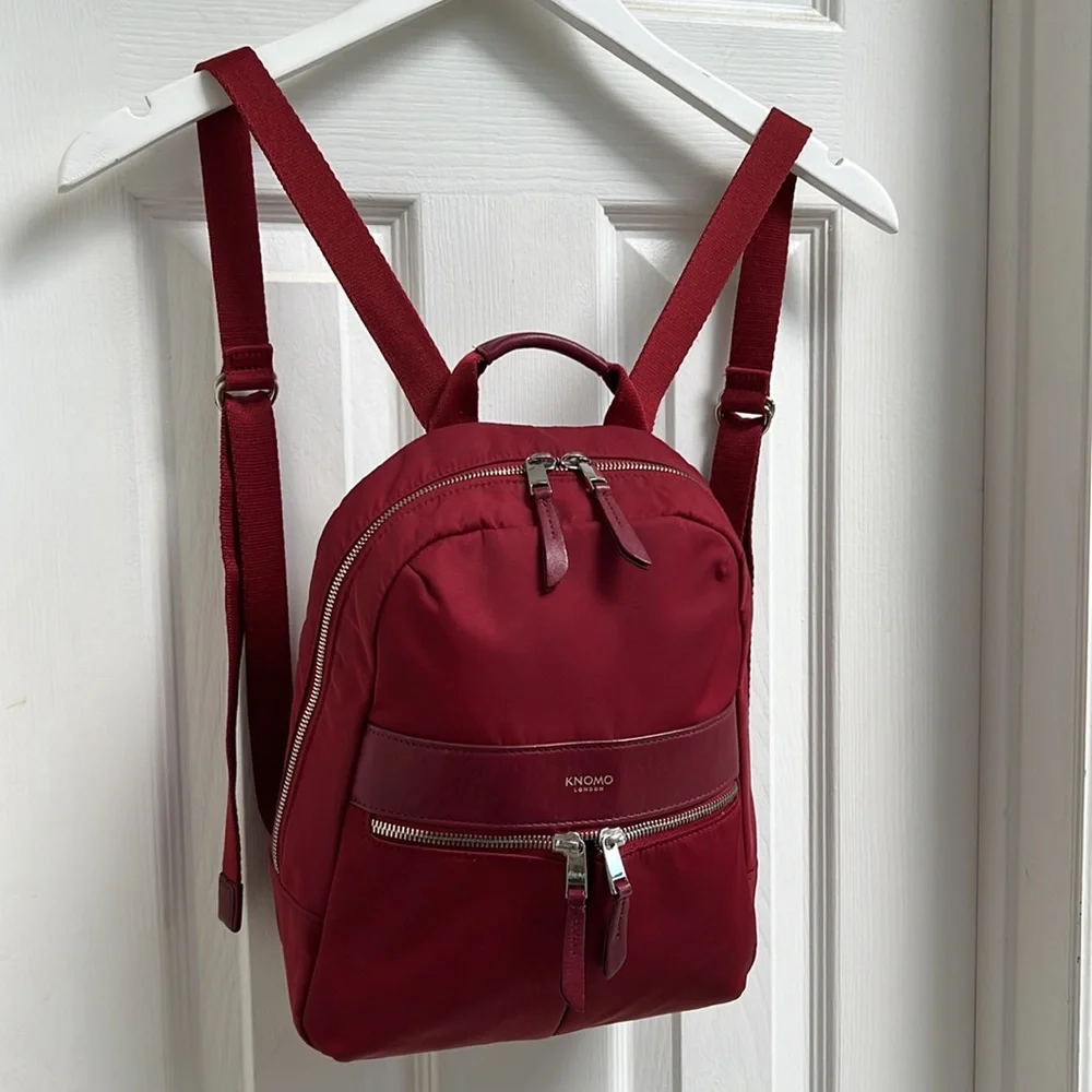 Knomo Compact Burgundy Backpack for Women